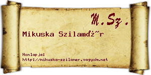 Mikuska Szilamér névjegykártya